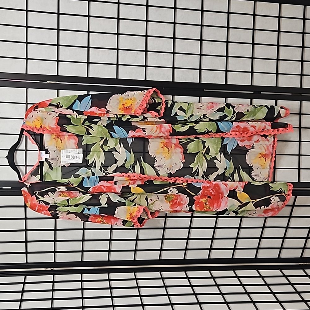 New LuLaRoe Chloe Floral Kimono Cardigan Large Cover up sweater